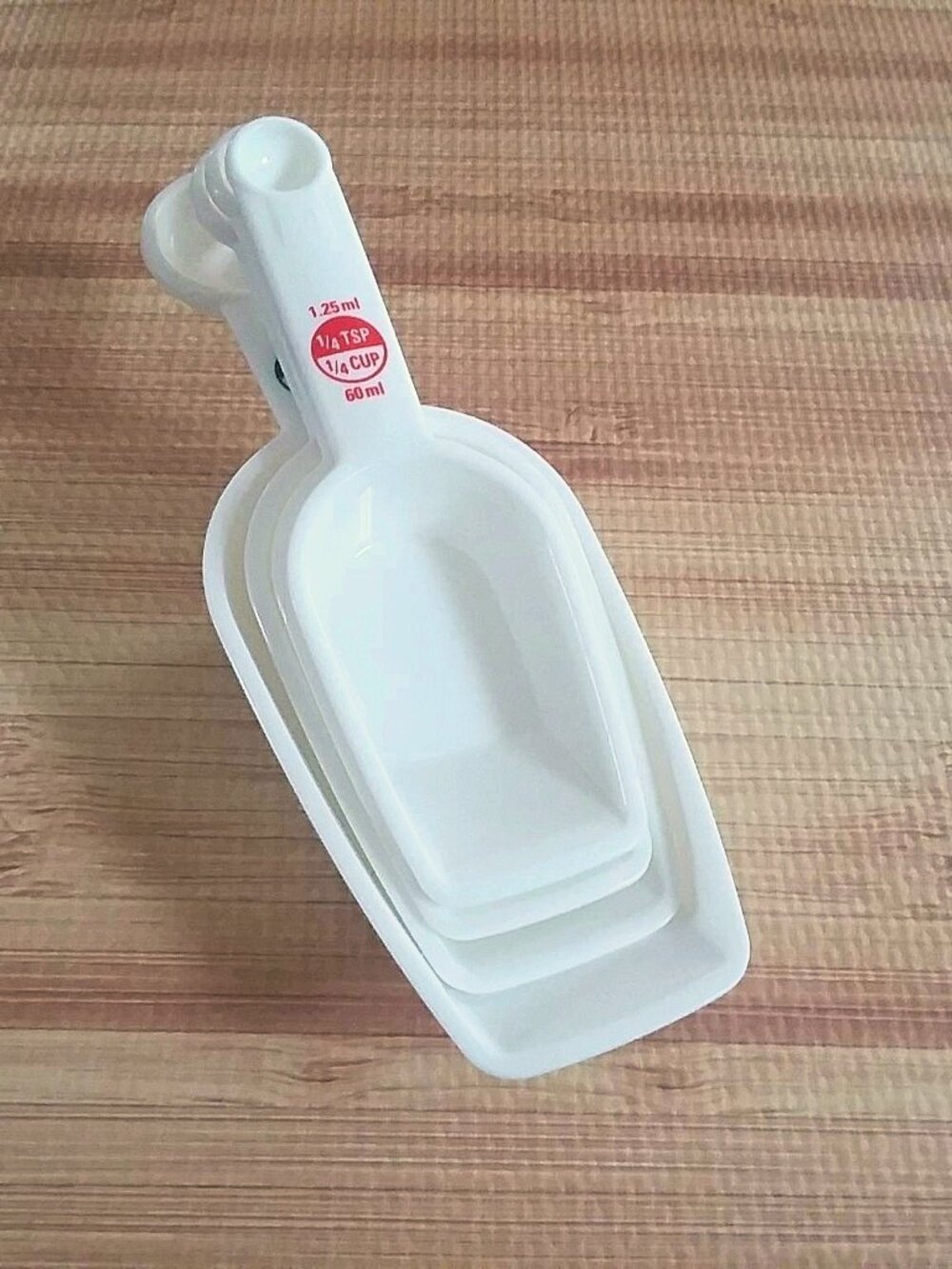 Good Cook Measuring Scoops/Spoons Set of 4 White Plastic, Handy Kitchen Gadgets